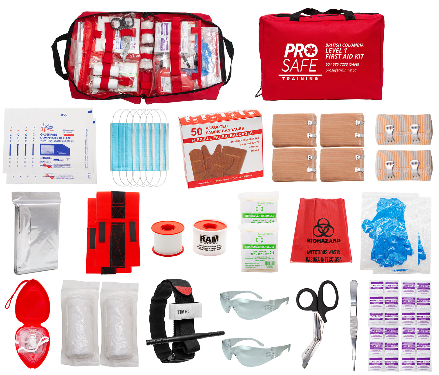 WorkSafeBC Level 1 First Aid Kit - Nylon Bag